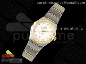 Constellation 39mm SS/YG Diamonds Bezel ASWF White Diamonds Dial on SS/YG Bracelet A8800