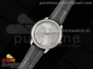 De Ville Date SS MKF Esfera gris en correa de cuero gris A8800