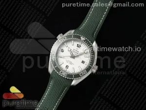 Planet Ocean 43.5mm SS VSF Green Bezel White Dial on Green Rubber Strap A8900