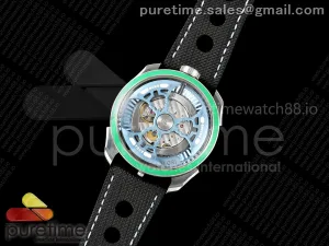 MB&F M.A.D.1.SS K11F Green Bezel Blue Rotor on Black Leather Strap Miyota 821A
