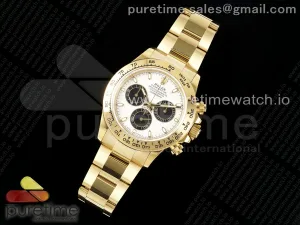 Daytona 116508 QF Weiß/Schwarz Zifferblatt auf YG Armband SH4130 V3 (Gain Gewicht)