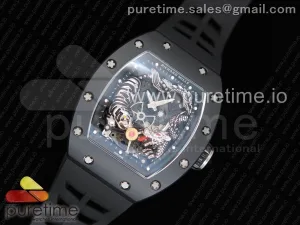 RM 51-01 Tigre e drago in ceramica nera
