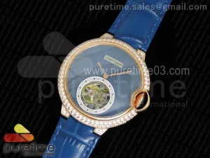 Balon Bleu De Cartier Tourbillon RG Full Paved Diamants