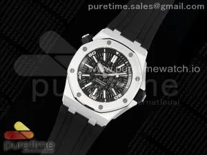 Royal Oak Offshore Diver 15703 ZF Black Dial on Black Rubber Strap SA3120 V2