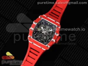 RM035 Quadrante scheletro sonic rosso in carbonio su clona di gomma rossa RMUL2