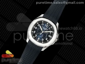 Aquanaut 5168G 42mm SS OME Blue Dial on Blue Rubber Strap DPB330 (Weighted)
