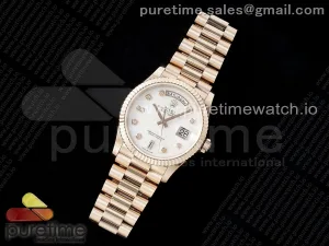 Day Date 36 RG TWSF White Diamonds Dial on RG Bracelet A2836