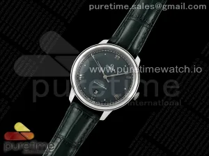 De Ville Date SS MKF Esfera verde en correa de cuero verde A8800