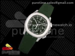 Aquanaut 5968 SS 2F Green Dial on Green Rubber Strap A520