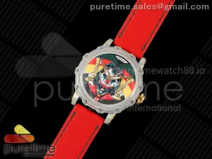 Hankham Two Tone Joker Dial on Red Leather Strap MIYOTA 8215