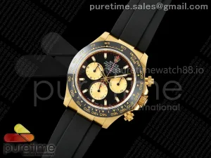 Daytona 116518 3CF Black/YG Dial on Oysterflex Strap DD4130 (Mod Version)