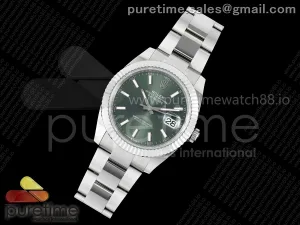 DateJust 41 126334 JQF 904L Steel Green Stick Dial on Oyster Bracelet VR3235