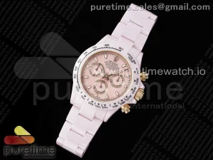 Daytona AET White Solid Pink Ceramic Case and Bracelet Pink Dial N6F DD4801