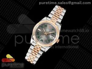 DateJust 41 126331 SS/RG VSF Gray Dial Green Roman on Jubilee Bracelet VS3235 V2s