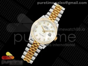 DateJust 36 126233 EWEF White MOP Diamonds Dial Diamonds Bezel on SS/YG Jubilee Bracelet A3235