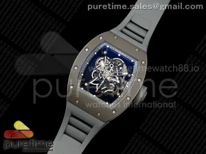 RM055 Gray Ceramic MLF on Gray Rubber Strap RMUL2 V2 (Brushed Ribs)