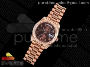 Day Date 40 RG TMF Brown Roman Dial on President Bracelet VR3255