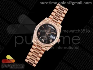 Day Date 40 RG TMF Gray Ombre Roman Dial on President Bracelet VR3255