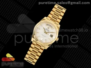Day Date 40 YG RCF White MOP Crystal Dial on President Bracelet VR3255