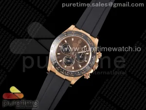 Daytona 116515 Clean Chocolate Dial Lume Markers on Oysterflex Strap SA4130 V2