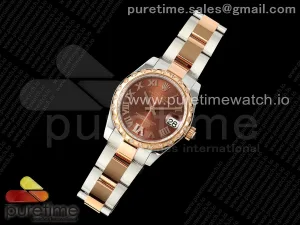 DateJust 31 278341rbr SS/RG GMF 904L Steel Brown Roman Dial on Oyster Bracelet A2824
