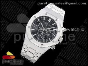 Royal Oak Chrono 26240 SS ZF Black Dial on SS Bracelet SA4401 V2 (Free Sprung)