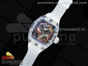 RM57 Transparent Tourbillon RMF Red Dragon Eagle Dial on Transparent Rubber Strap