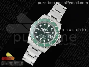 Submariner 116610 LV Grüne Keramik NTF 904L auf SS Armband VR3135
