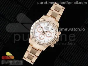 Daytona 116505 BTF Weißes Zifferblatt auf RG Armband SA4130