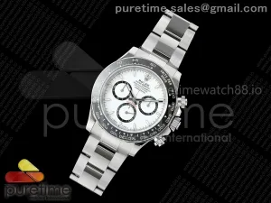 Daytona 126500 ZF 904L SS Case and Bracelet White Dial SH4131