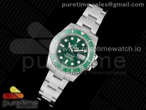 Submariner 116610 LV Grüne Keramik ZF 904L SS Gehäuse und Armband VR3135