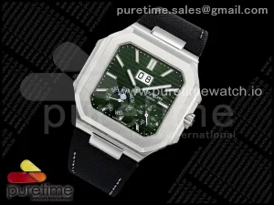 Cubitus 5822 SS 2F Green Dial on Black Fabric Strap A240