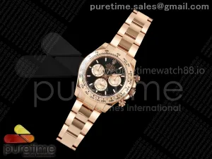 Daytona 126505 QF Black/RG Dial on RG Bracelet JH4131 (Free Sprung) V18