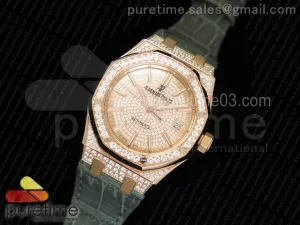 Royal Oak 37mm 15452 RG Full Paved Diamanti