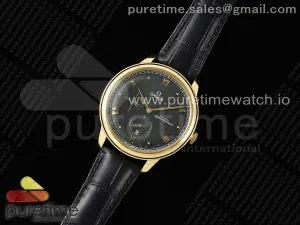 De Ville Power Reserve YG MKF Esfera negro en correa de cuero negro A8810