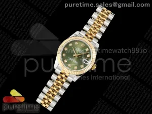 DateJust 31 278273 SS/YG GMF 904L Steel Green Diamonds Dial on Jubilee Bracelet A2824