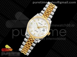 DateJust 36 126233 EWEF Silver Computer Diamonds Dial on SS/YG Jubilee Bracelet A3235