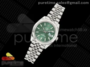 DateJust 41 126334 SS RCF Green Textured Stick Dial on Jubilee Bracelet JH3235