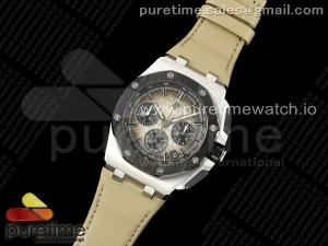Royal Oak Offshore 43mm 26420so SS APPF Sand Dial on Sand Leather Strap A4401