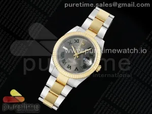 DateJust 41 126333 Clean 904L Stahl Grau Zifferblatt grün römische Marker auf SS/YG Oyster Armband VR3235