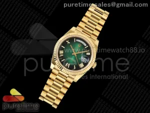 Day Date 40 YG RGF Green Ombre Roman Dial on President Bracelet VR3255
