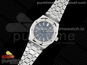 Royal Oak 37mm 15450 SS APSF Quadrante blu Textured sul braccialetto SS SA3120
