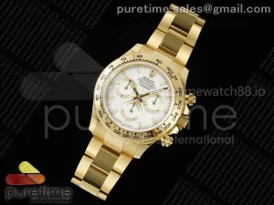 Daytona 126508 QF White Dial on YG Braclet SH4131 V6 (Gain Weight)