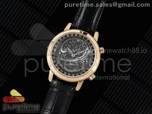 Grand Complications 6102 RG GRF Black Dial on Black Leather Strap A240