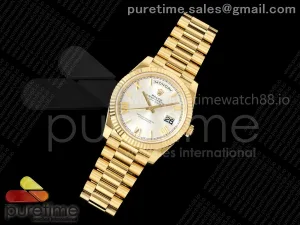 Day Date 40 YG RGF Silver Roman Dial on President Bracelet VR3255