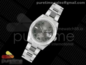 DateJust 41 126334 JQF 904L Steel Gray Dial Green Roman Marker on Oyster Bracelet VR3235