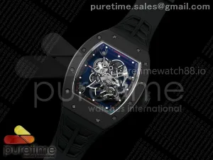 RM055 Black Ceramic UMI on Black/Red Inner Bezel on Shark Rubber Strap RMUL2 Free Sprung