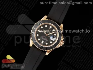 Yacht-Master 126655 RG APSF Black Dial on Black Rubber Strap A3235