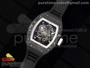 RM055 NTPT RMF White Bezel White Crown on Black Rubber Strap RMUL2